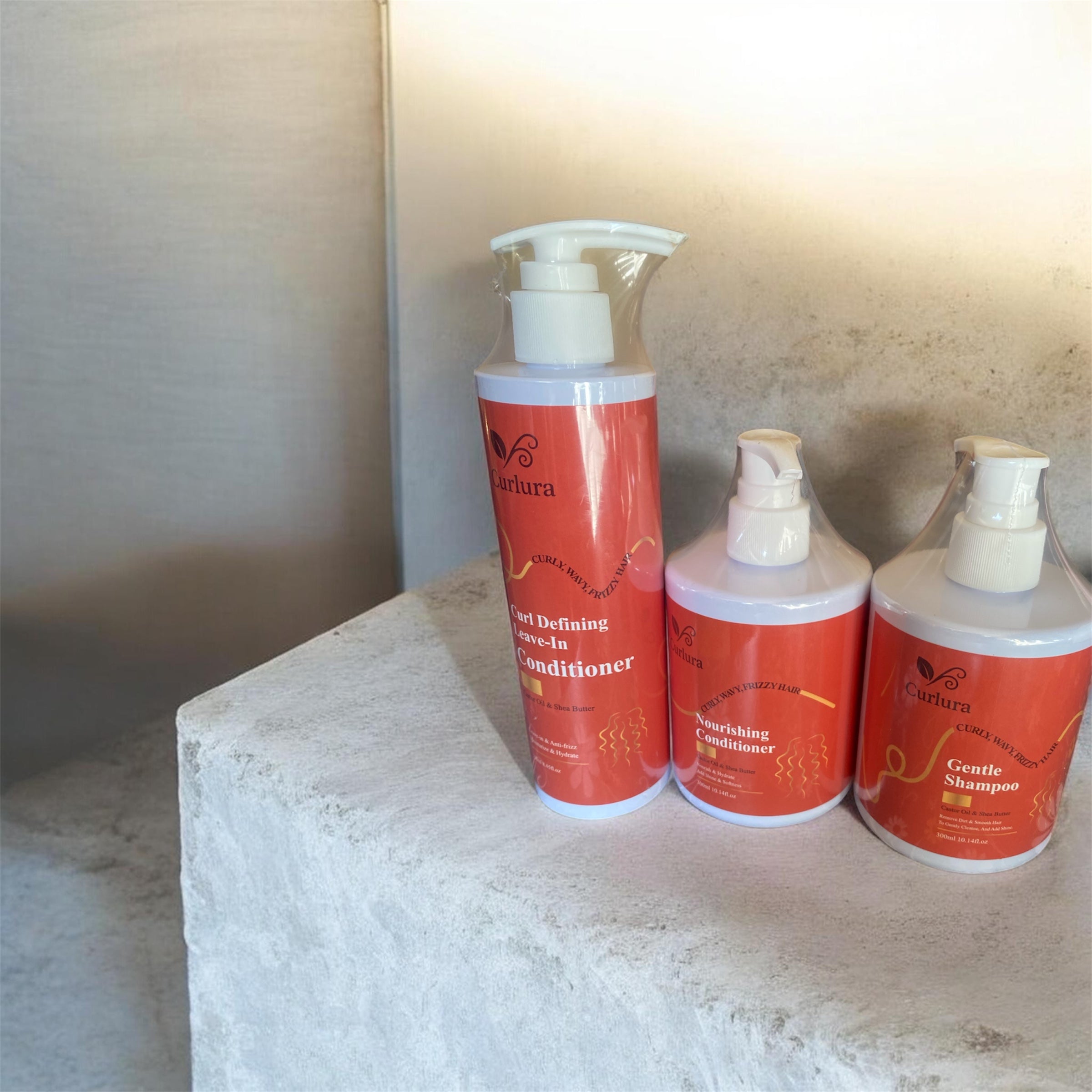 Leave in conditioner + Shampoo + conditioner