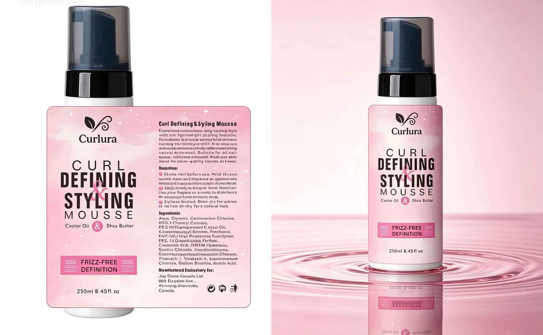 Curlura Curl Defining Styling Mousse – 250ml, perfect curl defining styling mousse for curly hair, frizz-free definition.
