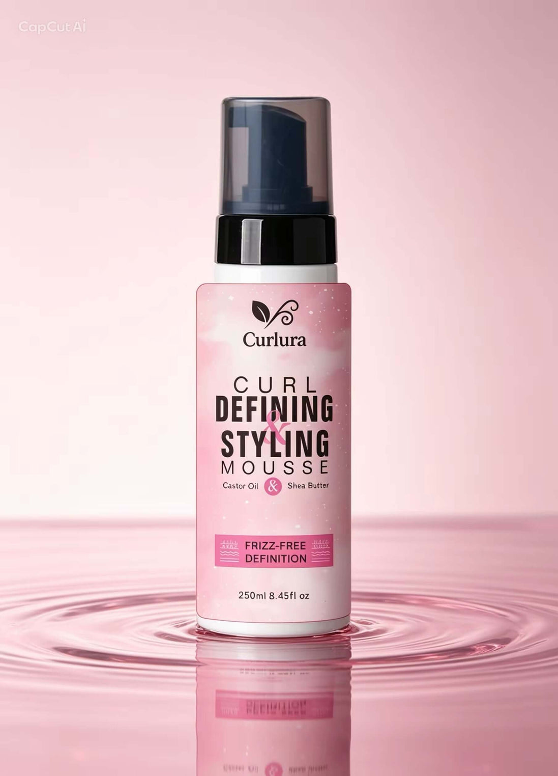 Curlura Curl Defining Styling Mousse – 250ml for curly hair, perfect for defined curls and frizz-free definition.