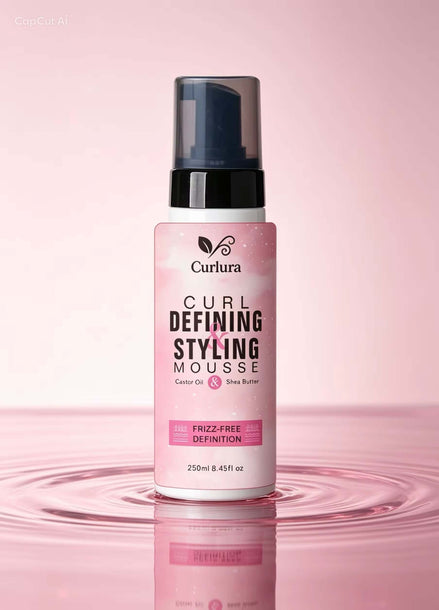 Curlura Curl Defining Styling Mousse – 250ml for curly hair, perfect for defined curls and frizz-free definition.