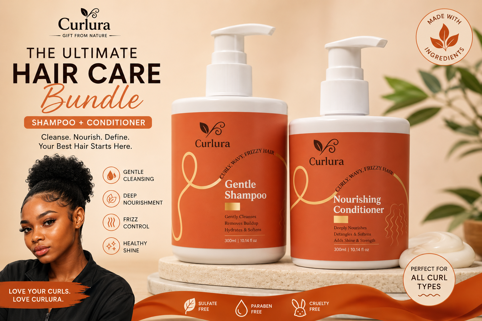 Curlura Shampoo & Conditioner Gift Set